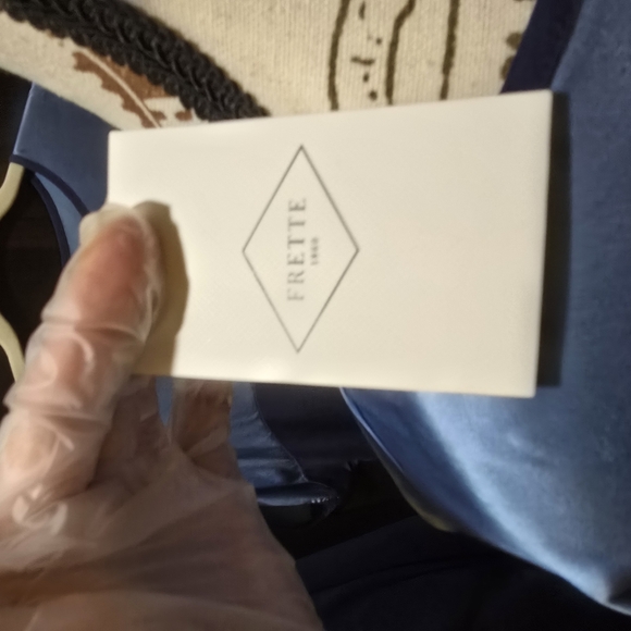 Frette Cascade Lounge Collection 2026 NWT 2 Pieces Top/ Pants Blue Silk/ Cotton - Picture 10 of 17